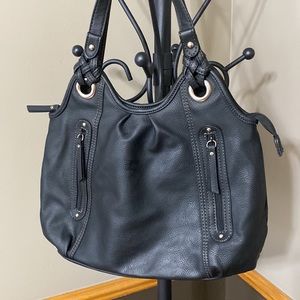 Reflections black large shoulder bag purse